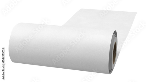 A roll of white paper, commonly used for drawing, printing, or crafts, showcasing its smooth, blank surface.