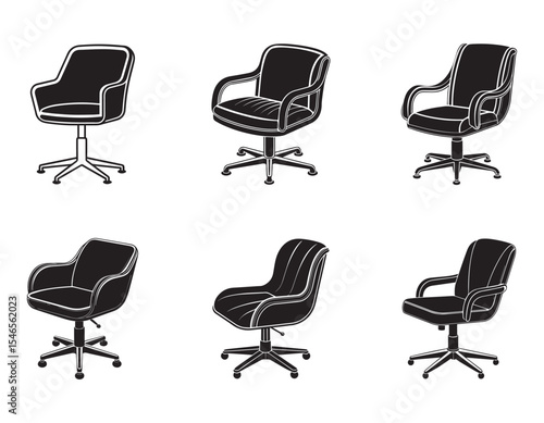 swivel chair icon silhouette vector illustration design