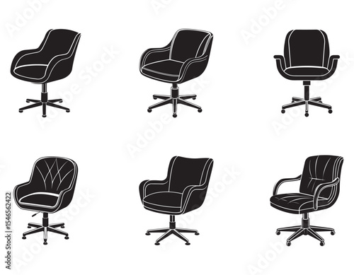 swivel chair icon silhouette vector illustration design