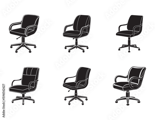 swivel chair icon silhouette vector illustration design
