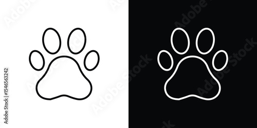 Paw icon in black. flat graphic vector icon