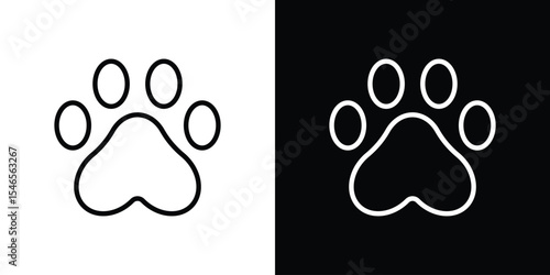 Paw icon in black. flat graphic vector icon
