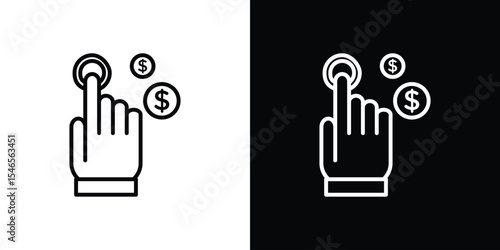 Pay per click icon in black. flat graphic vector icon