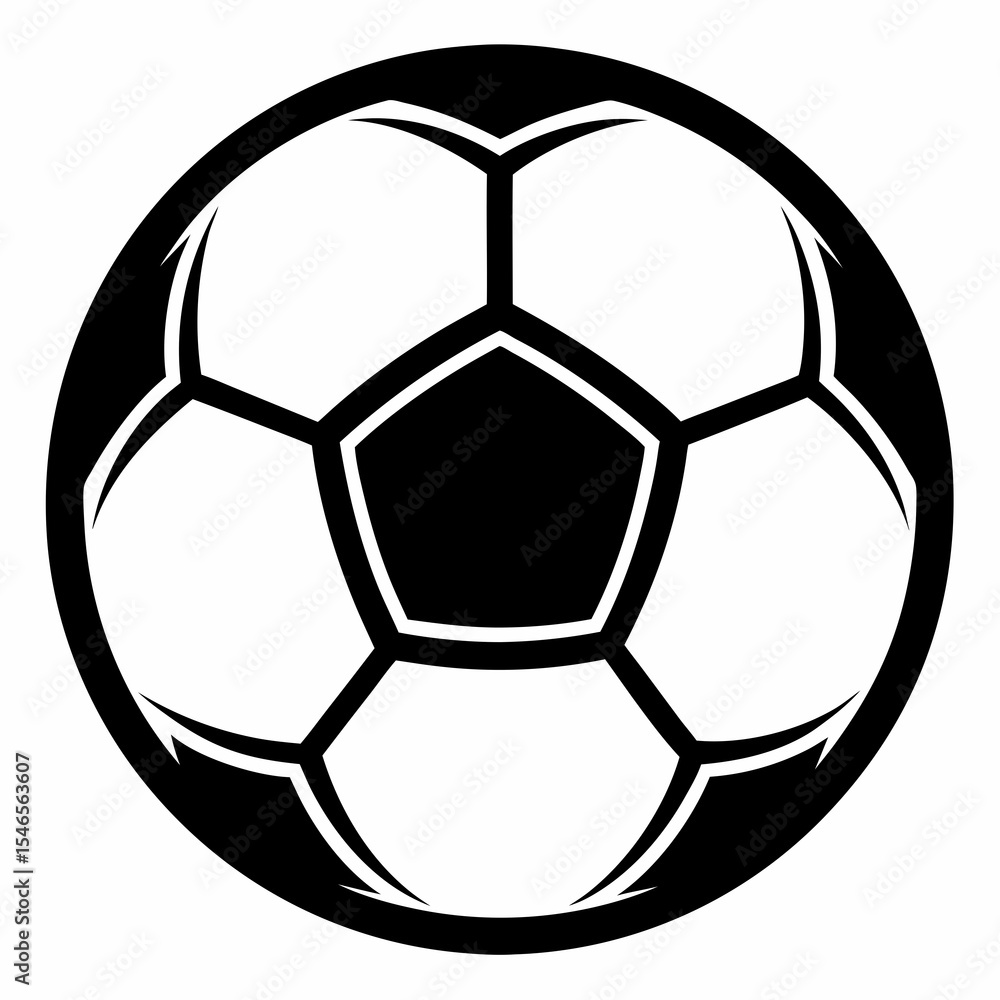 Fototapeta premium Black and white soccer ball design isolated on white background