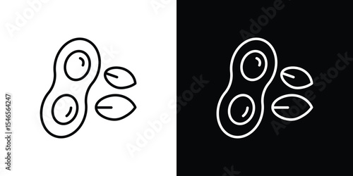 Peanut icon in black. flat graphic vector icon