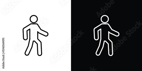 Pedestrian icon in black. flat graphic vector icon