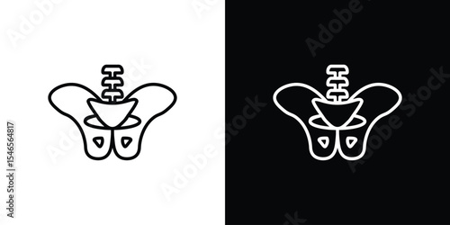 Pelvic area icon in black. flat graphic vector icon
