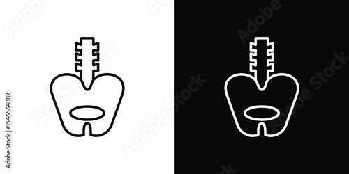 Pelvic area icon in black. flat graphic vector icon