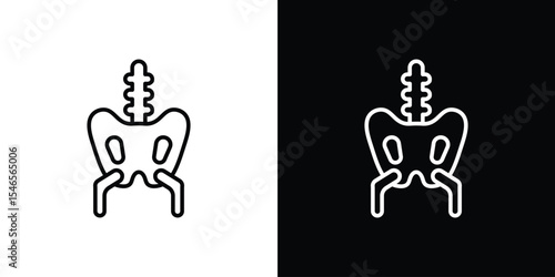 Pelvis icon in black. flat graphic vector icon