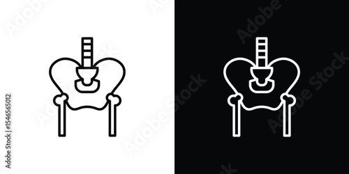 Pelvis icon in black. flat graphic vector icon
