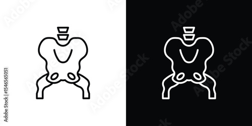 Pelvis icon in black. flat graphic vector icon