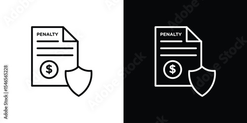 Penalty icon in black. flat graphic vector icon