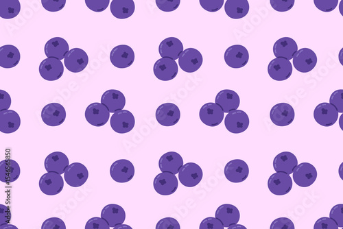 Blueberry seamless pattern with purple background. Perfect for juice packaging, food branding, and natural product designs