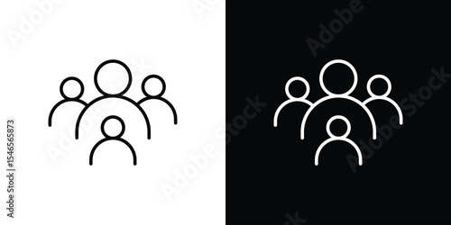 People group icon in black. flat graphic vector icon