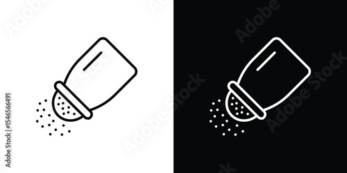 Pepper shaker icon in black. flat graphic vector icon