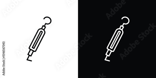 Periodontal scaler icon in black. flat graphic vector icon