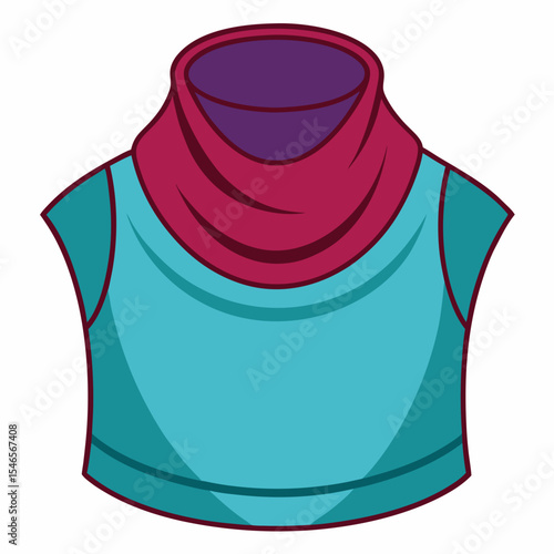 Cowl Neck Top Silhouette on White