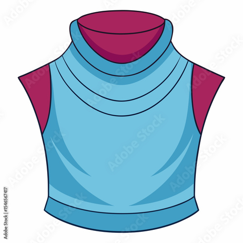 Cowl Neck Top Silhouette on White