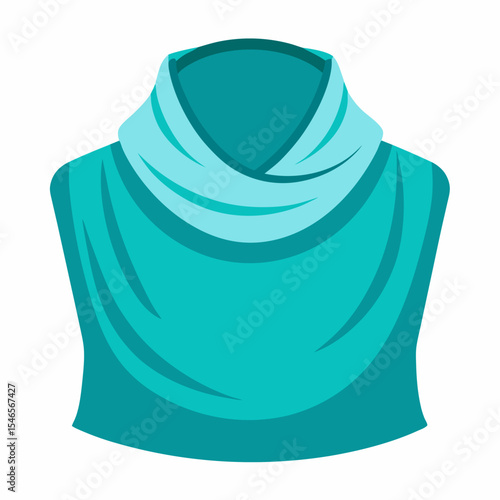 Cowl Neck Top Silhouette on White