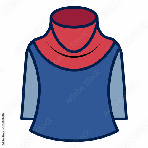 Cowl Neck Top Silhouette on White