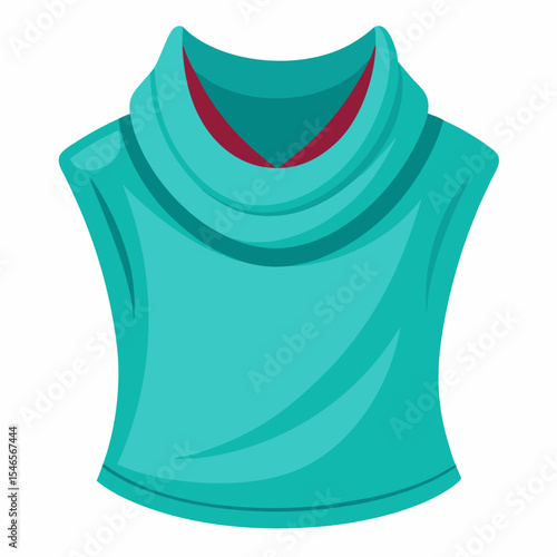 Cowl Neck Top Silhouette on White