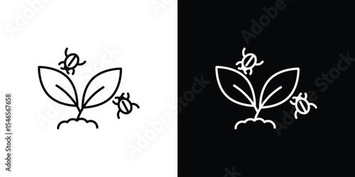 Pest plant icon in black. flat graphic vector icon