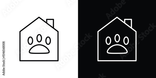Pet shelter icon in black. flat graphic vector icon