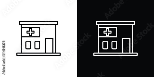 Pharmacy icon in black. flat graphic vector icon