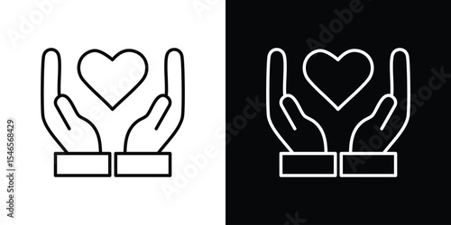 Philanthropy icon in black. flat graphic vector icon
