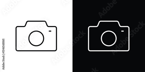 Photo Camera icon in black. flat graphic vector icon