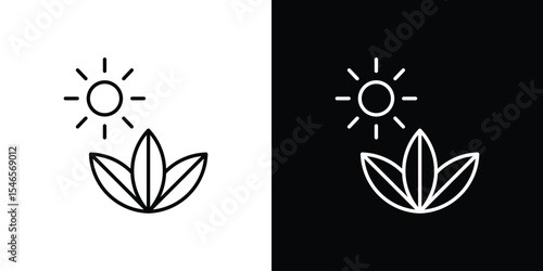 Photosynthesis icon in black. flat graphic vector icon