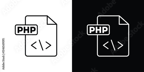 php icon in black. flat graphic vector icon