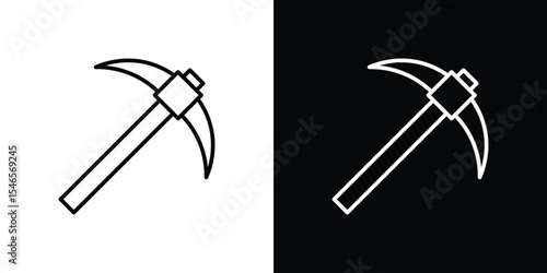 Pick axe icon in black. flat graphic vector icon