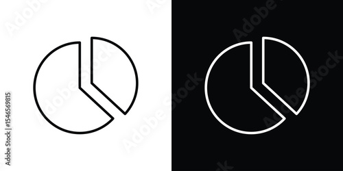Pie chart icon in black. flat graphic vector icon