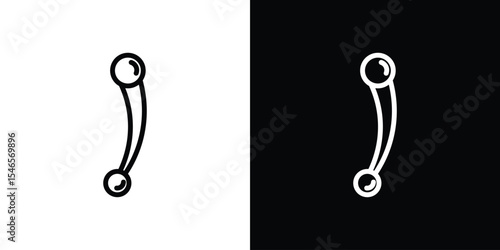 Piercing icon in black. flat graphic vector icon