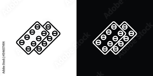 Pill blister pack icon in black. flat graphic vector icon