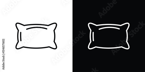 Pillow icon in black. flat graphic vector icon