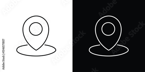 Pin icon in black. flat graphic vector icon
