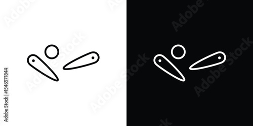 Pinball icon in black. flat graphic vector icon