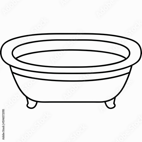 Bathtub icon in minimal line style