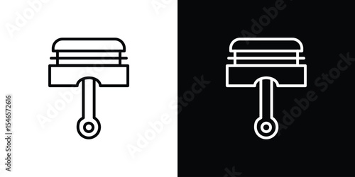 Piston icon in black. flat graphic vector icon