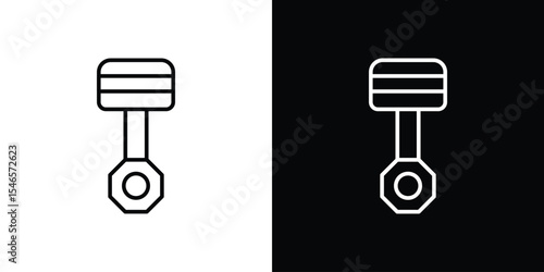 Piston icon in black. flat graphic vector icon