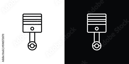 Piston icon in black. flat graphic vector icon