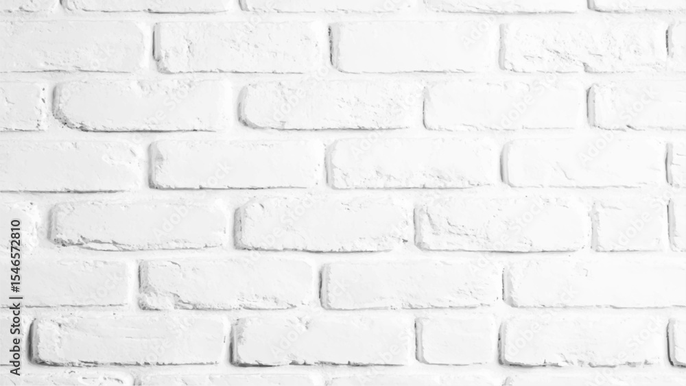 Obraz premium Vector white brick wall background. Detail of a white brick wall texture. 