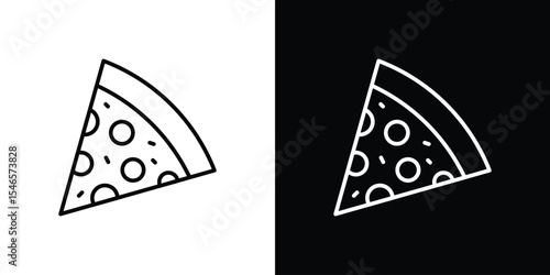 Pizza icon in black. flat graphic vector icon