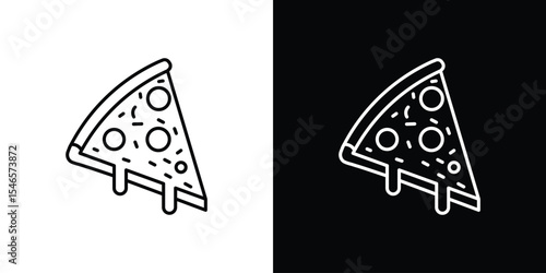 Pizza icon in black. flat graphic vector icon