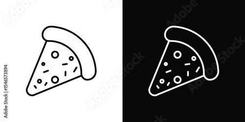 Pizza icon in black. flat graphic vector icon