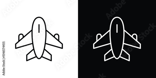 Plane icon in black. flat graphic vector icon