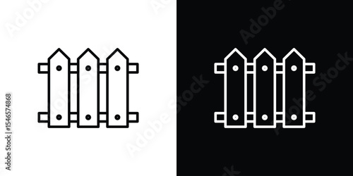 Plank fence icon in black. flat graphic vector icon