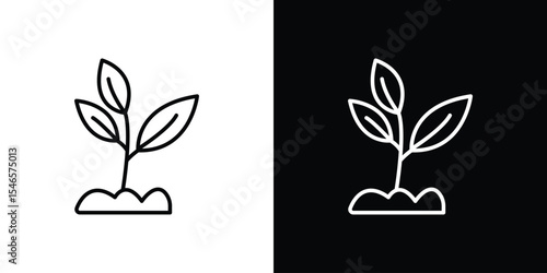 Plant icon in black. flat graphic vector icon